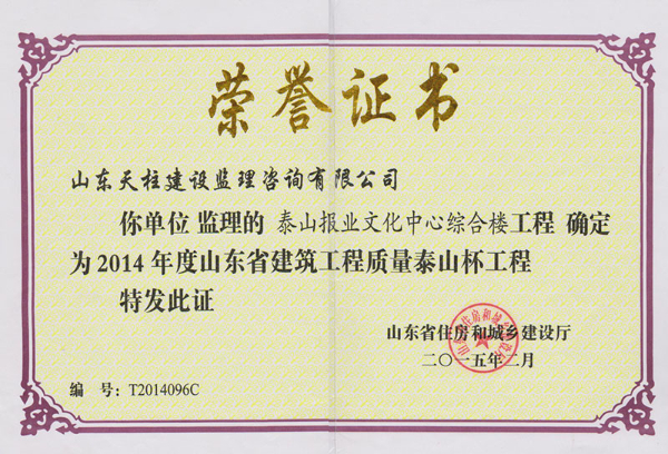 14年度泰山杯 泰山报业文化中心