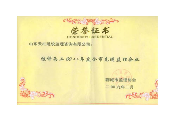 2008年度市先进监理企业